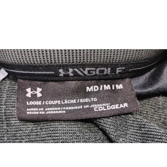 Underarmour Golf Coldgear Longsleeve Pullover Loose Fit Men's Large Green - Picture 3 of 5